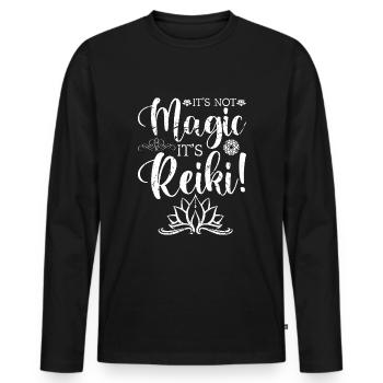 Spirituelle Heilungspraktiken Lotus Reiki - Männer Premium Bio Langarmshirt - Schwarz - Vorne - Nico (187cm)
