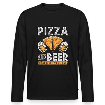Pizzabäcker Lustiger Pizzaliebhaber - Männer Premium Bio Langarmshirt - Schwarz - Vorne - Nico (187cm)