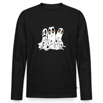 Ghost Halloween Ghost Party - Men's Premium Organic Long Sleeve Shirt - black - Front - Nico (187cm)