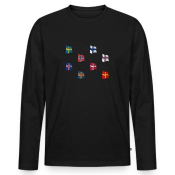 Flaggen Skandinavien - Männer Premium Bio Langarmshirt - Schwarz - Vorne - Nico (187cm)