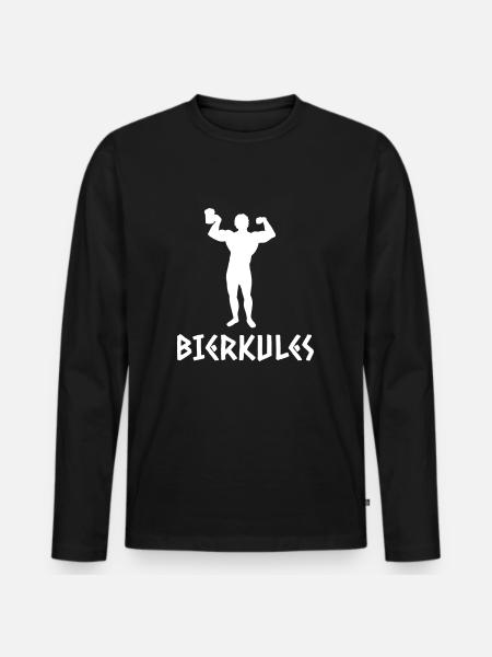 Bierkules - Männer Premium Bio Langarmshirt - Schwarz