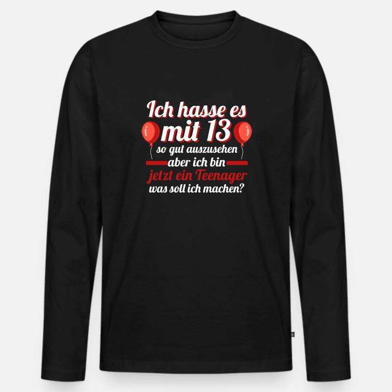 13.Geburtstag 13 Jahre Geburtstag Geschenk - Männer Premium Bio Langarmshirt - Schwarz