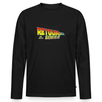 retour du beau gosse - T-shirt manches longues Premium bio Homme - noir - Devant - Nico (187cm)