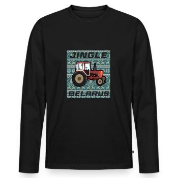 Tracteur Pull Noël - T-shirt manches longues Premium bio Homme - noir - Devant - Nico (187cm)