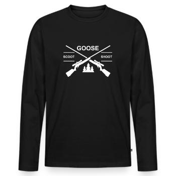 Geese Hunter Goose Scoot Shoot Goose Hunting - Men's Premium Organic Long Sleeve Shirt - black - Front - Nico (187cm)
