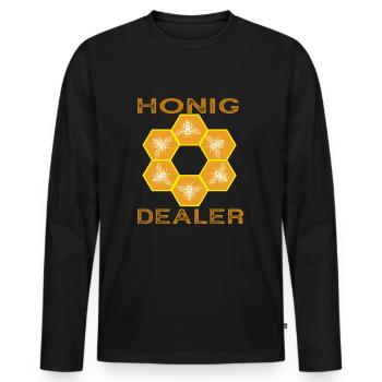 Imker - Honig Dealer - Bienen Imkerei - Männer Premium Bio Langarmshirt - Schwarz - Vorne - Nico (187cm)