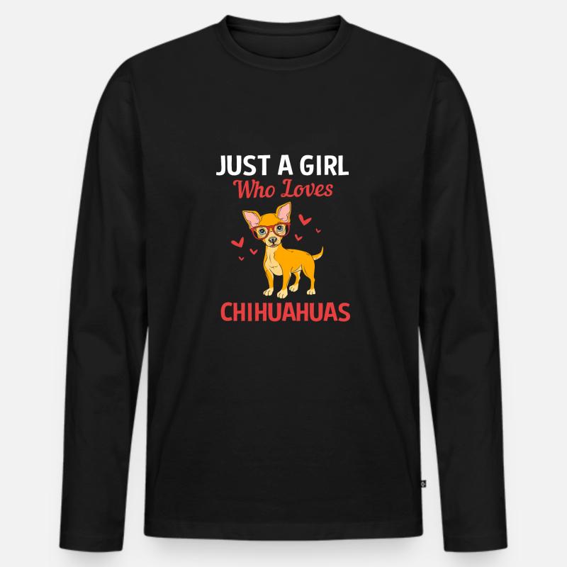 Chihuahua Tochter Mutter - Männer Premium Bio Langarmshirt - Schwarz