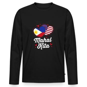 Philippinisch Philippinen - Männer Premium Bio Langarmshirt - Schwarz - Vorne - Nico (187cm)