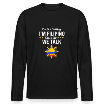 Philippinisch Philippinen - Männer Premium Bio Langarmshirt - Schwarz - Vorne - Nico (187cm)