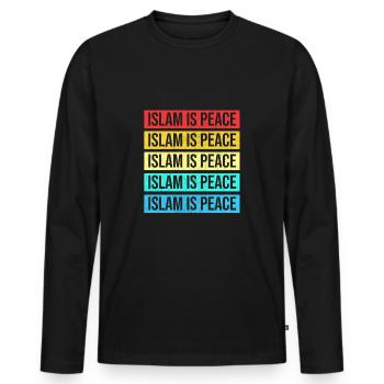 L’islam musulman est la paix - T-shirt manches longues Premium bio Homme - noir - Devant - Nico (187cm)