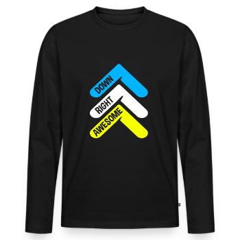 Down Syndrom - Männer Premium Bio Langarmshirt - Schwarz - Vorne - Nico (187cm)
