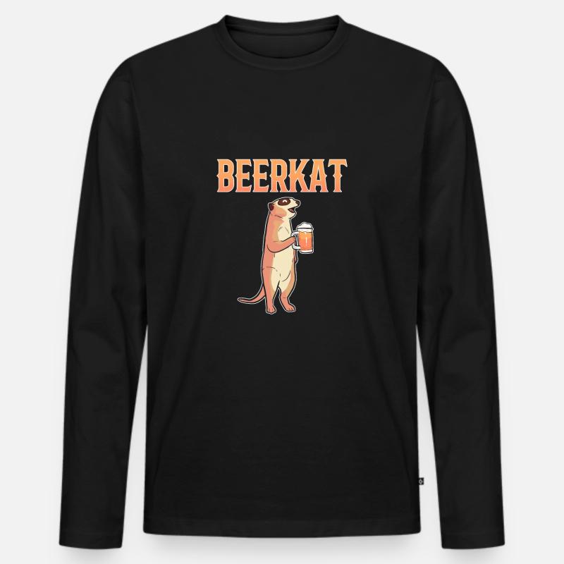 Erdmännchen - Männer Premium Bio Langarmshirt - Schwarz