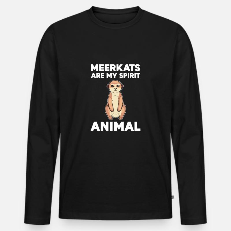 Erdmännchen - Männer Premium Bio Langarmshirt - Schwarz