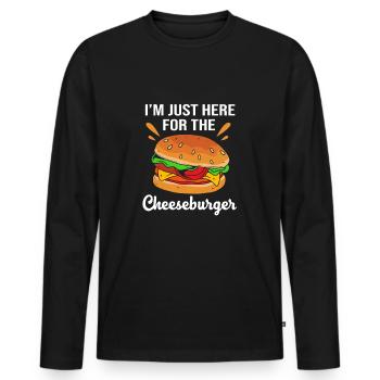 Cheeseburger Burger - Men's Premium Organic Long Sleeve Shirt - black - Front - Nico (187cm)
