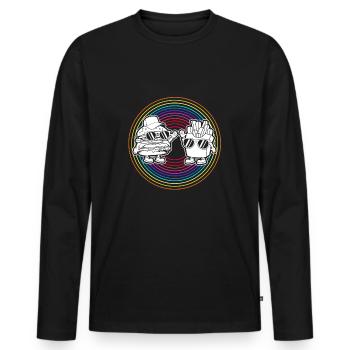 Cheeseburger Burger - Men's Premium Organic Long Sleeve Shirt - black - Front - Nico (187cm)