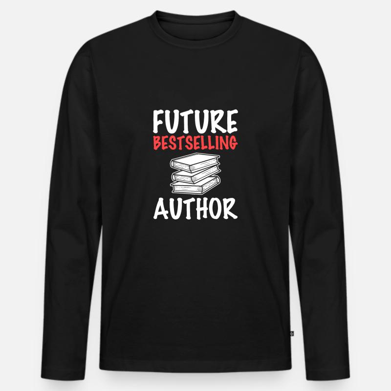 Autor - Männer Premium Bio Langarmshirt - Schwarz