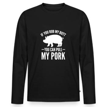 BBQ Grill King Grill Master Grill Tongs - Men's Premium Organic Long Sleeve Shirt - black - Front - Nico (187cm)