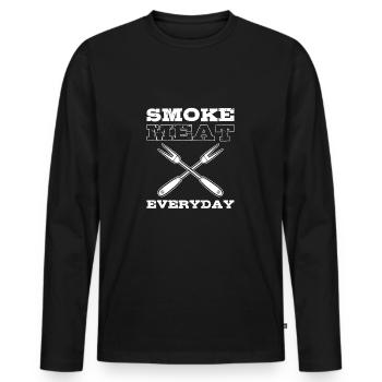 BBQ Grill King Grill Master Grill Tongs - Men's Premium Organic Long Sleeve Shirt - black - Front - Nico (187cm)