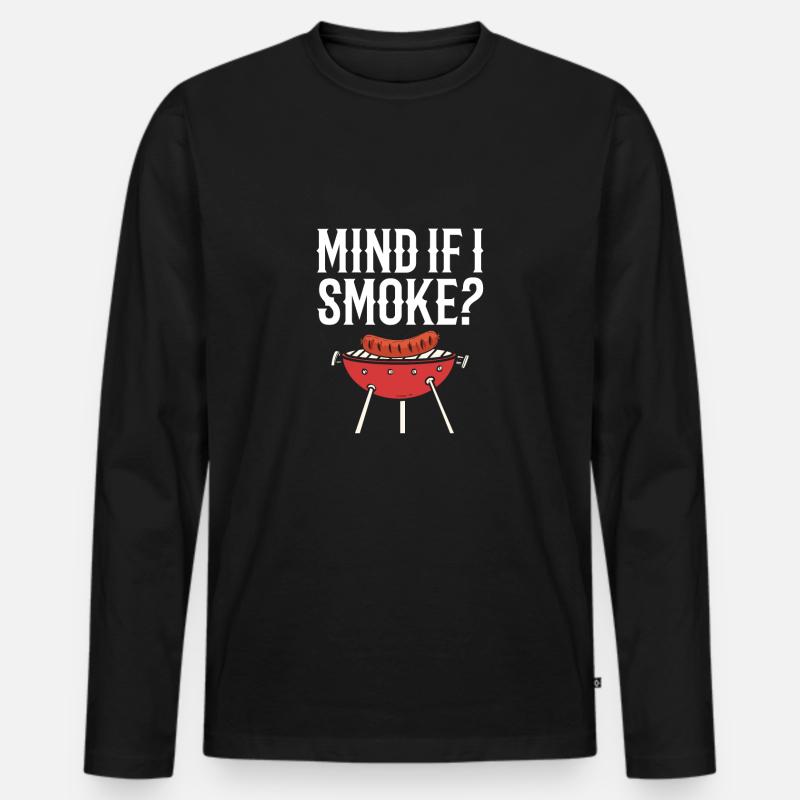 BBQ - Männer Premium Bio Langarmshirt - Schwarz