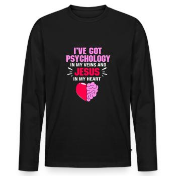 School psychologist, psychologist, psychotherapist - Men's Premium Organic Long Sleeve Shirt - black - Front - Nico (187cm)