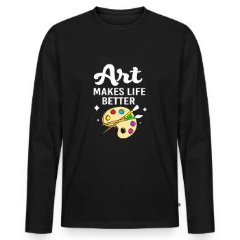 Painter Artist Artist Art Academy - Men's Premium Organic Long Sleeve Shirt - black - Front - Nico (187cm)