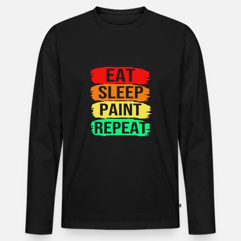 Maler - Männer Premium Bio Langarmshirt - Schwarz