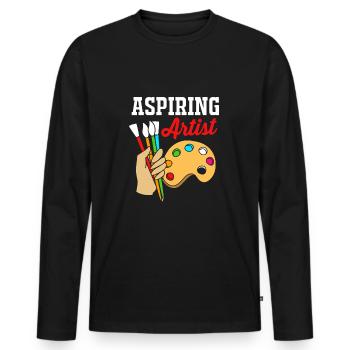 Painter Artist Artist Art Academy - Men's Premium Organic Long Sleeve Shirt - black - Front - Nico (187cm)