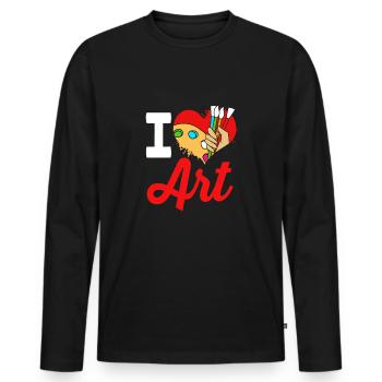 Painter Artist Artist Art Academy - Men's Premium Organic Long Sleeve Shirt - black - Front - Nico (187cm)