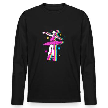 Danseuse de ballet - T-shirt manches longues Premium bio Homme - noir - Devant - Nico (187cm)