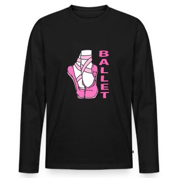 Danseuse de ballet - T-shirt manches longues Premium bio Homme - noir - Devant - Nico (187cm)