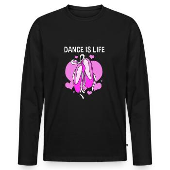 Danseuse de ballet - T-shirt manches longues Premium bio Homme - noir - Devant - Nico (187cm)