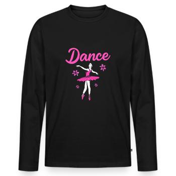 Danseuse de ballet - T-shirt manches longues Premium bio Homme - noir - Devant - Nico (187cm)