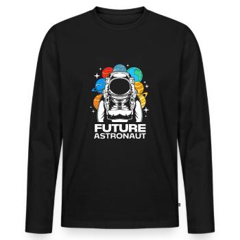 Universum Sonnensystem - Männer Premium Bio Langarmshirt - Schwarz - Vorne - Nico (187cm)