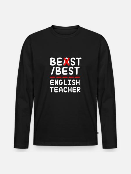 Professeur d’anglais Professeur d’anglais - T-shirt manches longues Premium bio Homme - noir