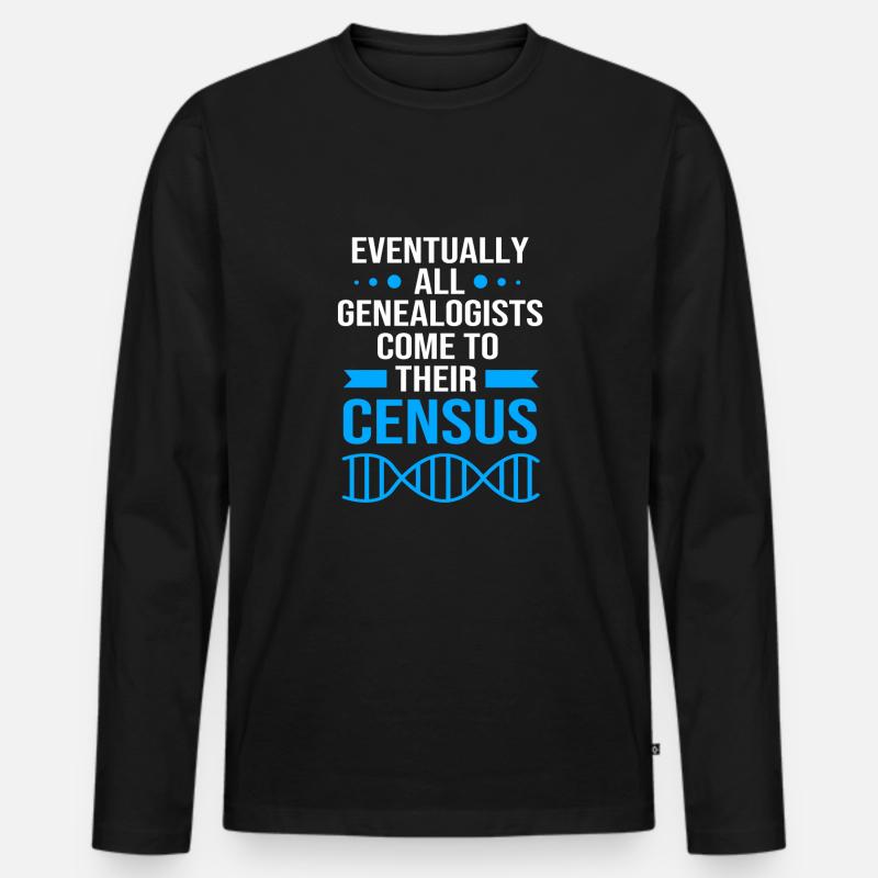 Stammbaum Genealogie - Männer Premium Bio Langarmshirt - Schwarz