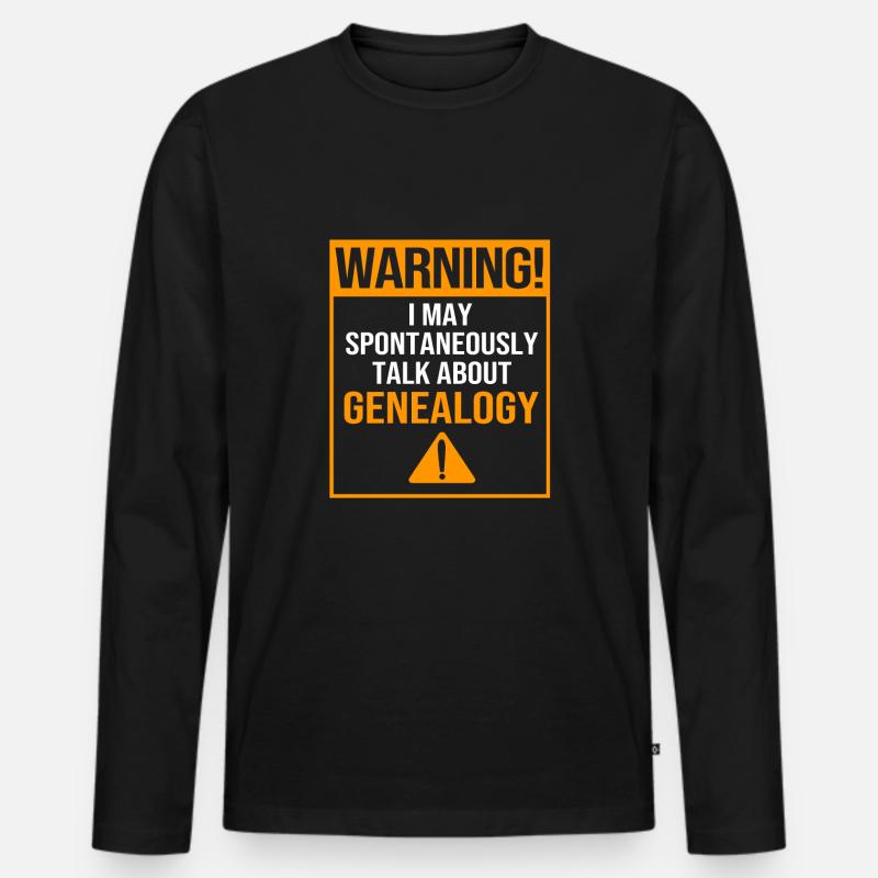 Stammbaum Genealogie - Männer Premium Bio Langarmshirt - Schwarz