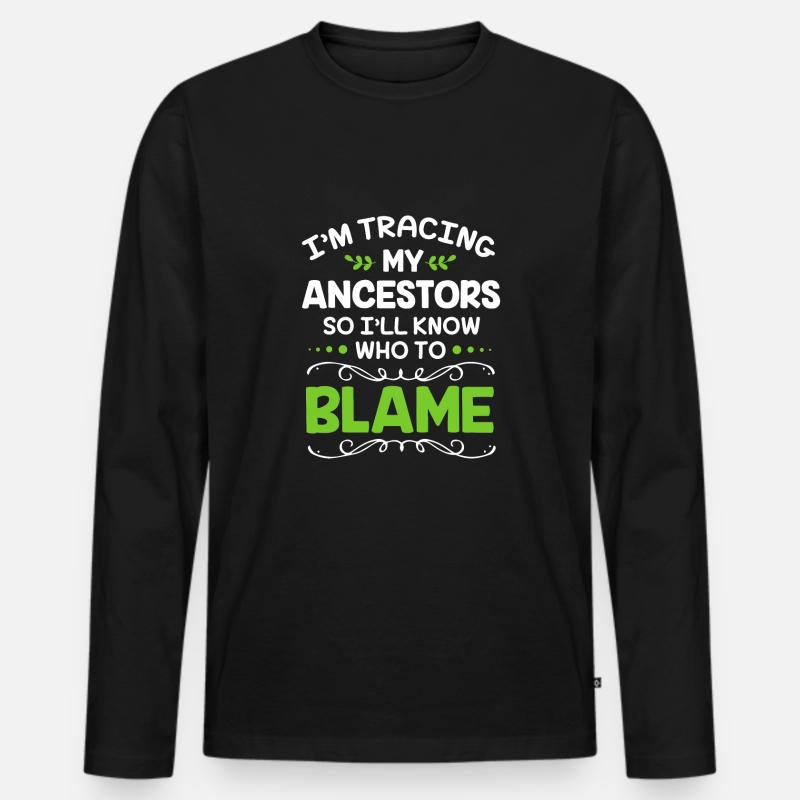 Stammbaum Genealogie - Männer Premium Bio Langarmshirt - Schwarz