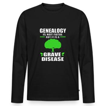 Family tree genealogy - Men's Premium Organic Long Sleeve Shirt - black - Front - Nico (187cm)