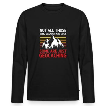 Geocaching Geocache Geocacher - Men's Premium Organic Long Sleeve Shirt - black - Front - Nico (187cm)