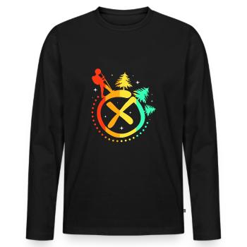 Geocaching Geocache Geocacher - Men's Premium Organic Long Sleeve Shirt - black - Front - Nico (187cm)