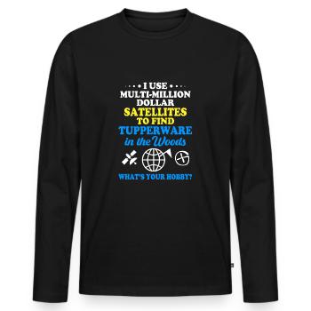 Geocaching Geocache Geocacher - Men's Premium Organic Long Sleeve Shirt - black - Front - Nico (187cm)
