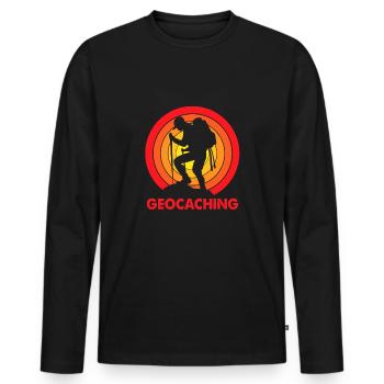 Geocaching Geocache Geocacher - Men's Premium Organic Long Sleeve Shirt - black - Front - Nico (187cm)