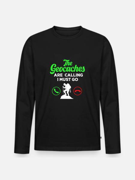 Geocaching Geocache Geocacher - Men's Premium Organic Long Sleeve Shirt - black