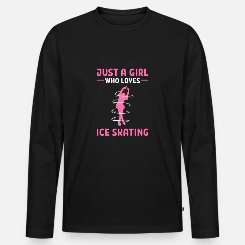 Schlittschuh Schlittschuhlaufen Eislauf - Männer Premium Bio Langarmshirt - Schwarz