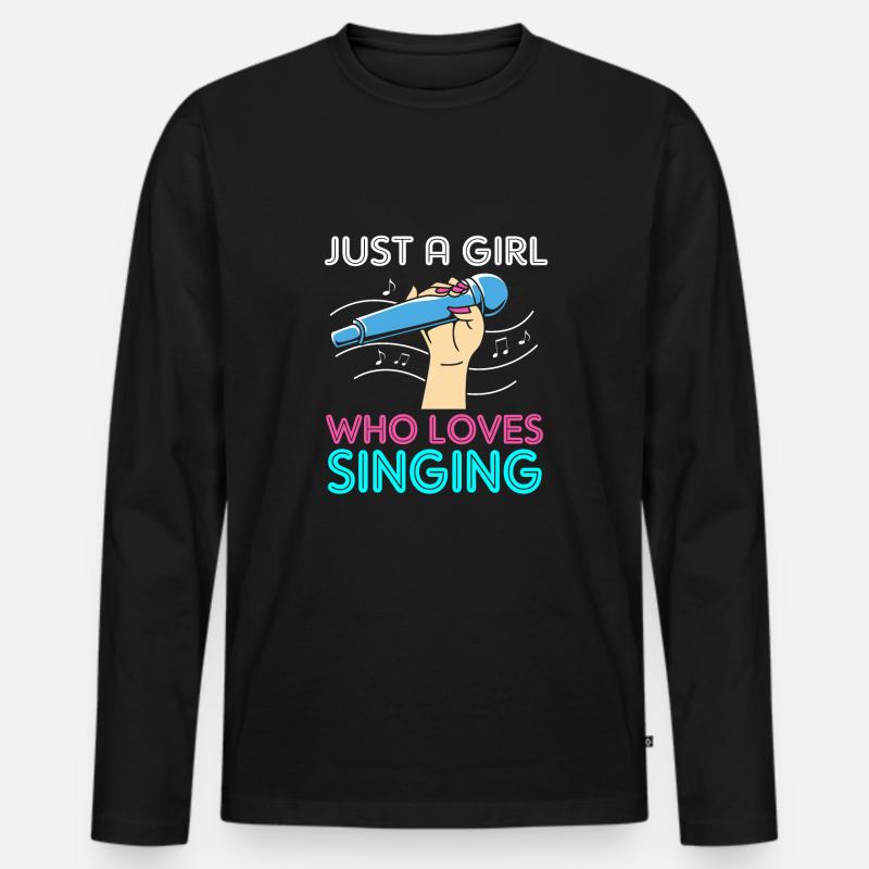 Karaoke - Männer Premium Bio Langarmshirt - Schwarz