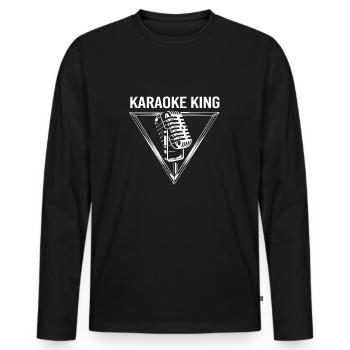 Karaoke - Men's Premium Organic Long Sleeve Shirt - black - Front - Nico (187cm)