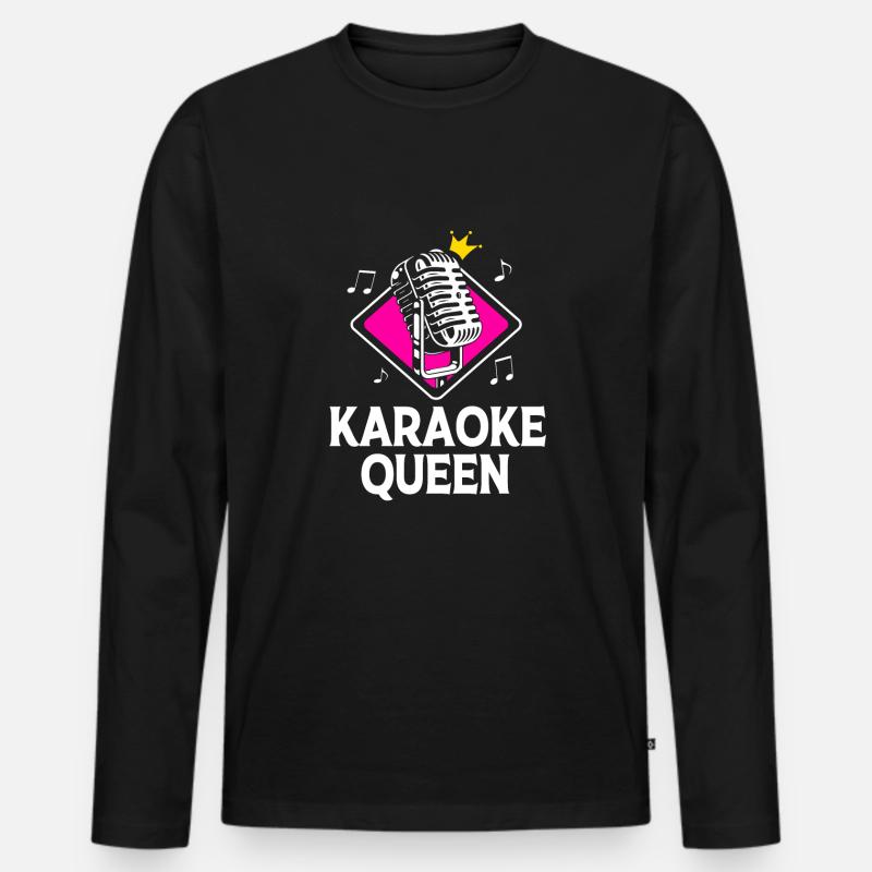 Karaoke Queen - Männer Premium Bio Langarmshirt - Schwarz