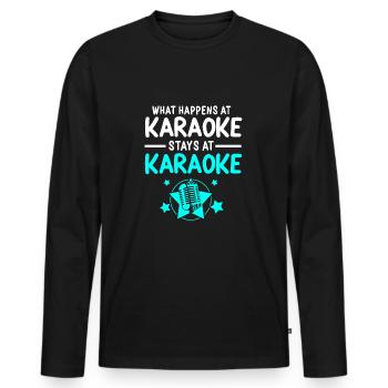 Karaoke - Men's Premium Organic Long Sleeve Shirt - black - Front - Nico (187cm)