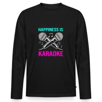 Karaoke - Men's Premium Organic Long Sleeve Shirt - black - Front - Nico (187cm)
