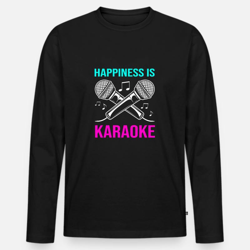 Karaoke - Männer Premium Bio Langarmshirt - Schwarz